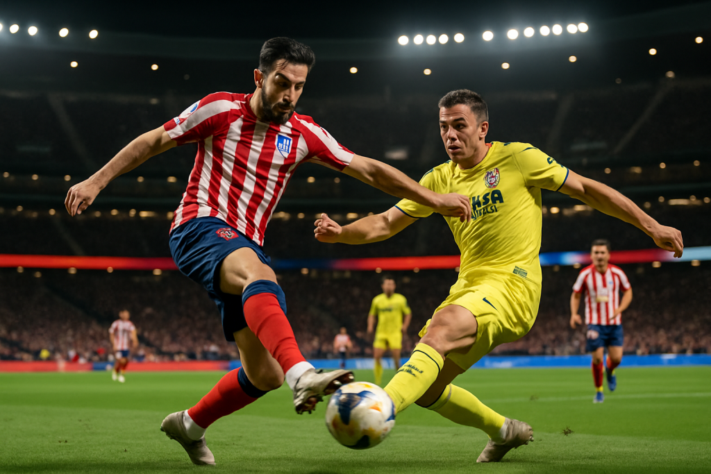 Atlético Madrid y Villarreal disputan un partido intenso con goles, penaltis y expulsión en LaLiga EA Sports