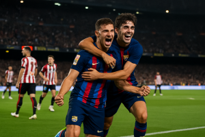 Barcelona vence al Athletic Club en el debut liguero con goles de Raphinha y Fermin Lopez