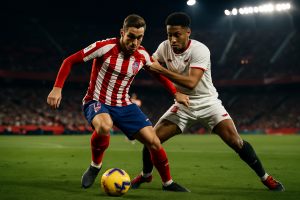 Acción de juego entre Sevilla y Atlético de Madrid en el Sánchez-Pizjuán en LaLiga 2026-27