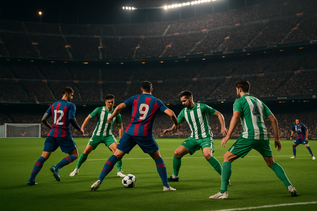Partido entre Barcelona y Racing de Santander en LaLiga con dominio azulgrana y goleada local en jornada 6