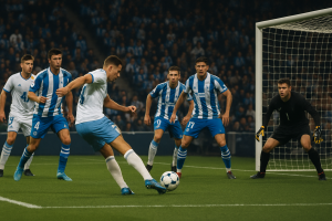 Partido Málaga Espanyol en La Liga con jugada decisiva y empate en el tiempo añadido